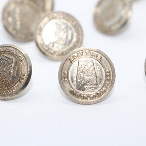 The Waterbury Button Co. Alabama State seal 1902 silver coat buttons shank style